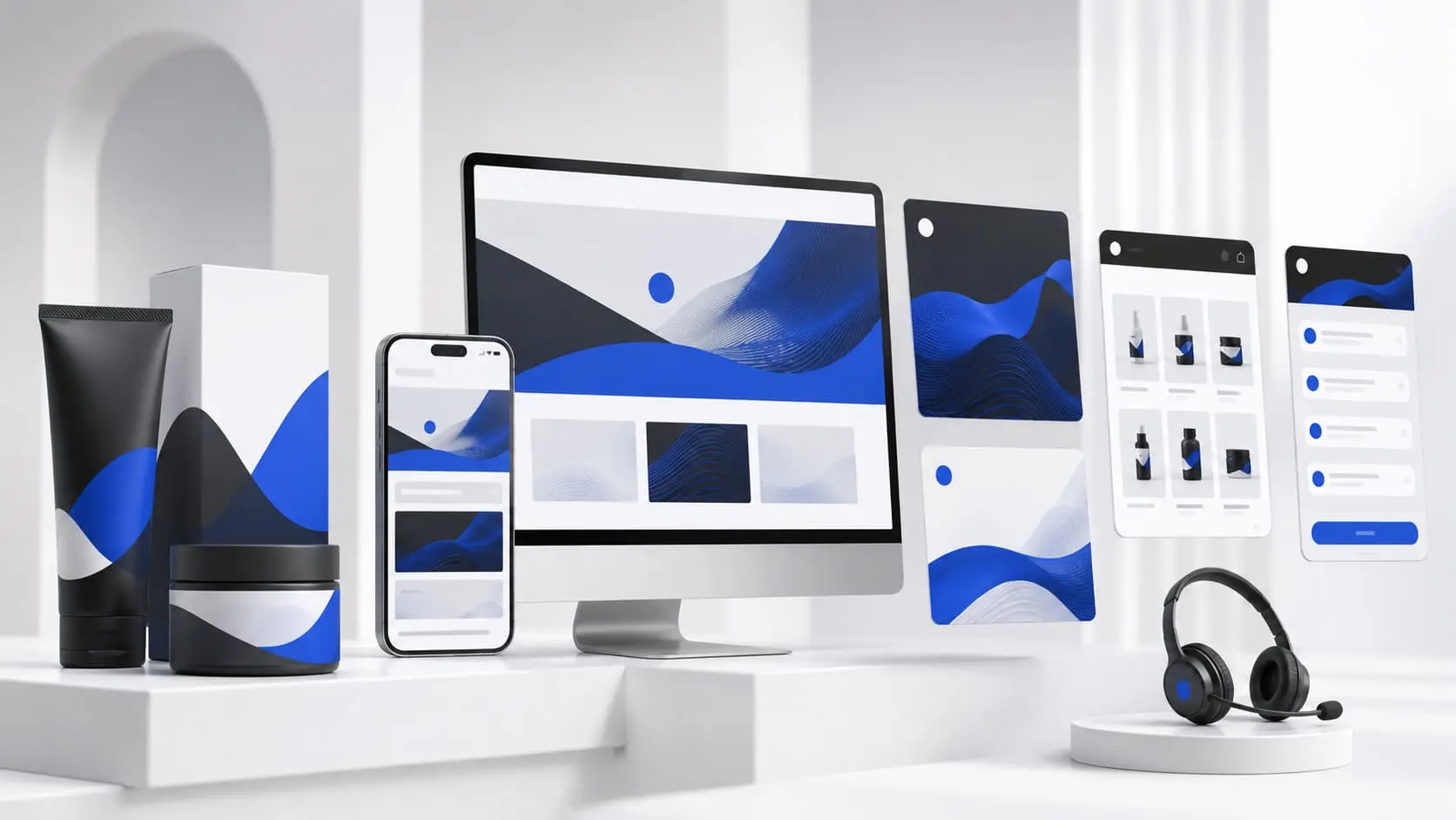 Connected brand identity across product packaging, website, eCommerce, marketing and customer support
